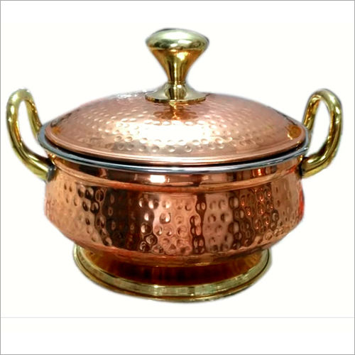 Mughlai Copper Handi With Copper Lid And Handle Hardness: Rigid