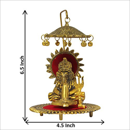 Multicolor Religious Golden Ganesh Statue