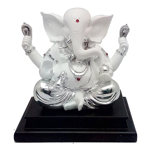 Indian Silver Plated Ganesha Statue