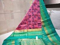 pure ikkat double warp silk