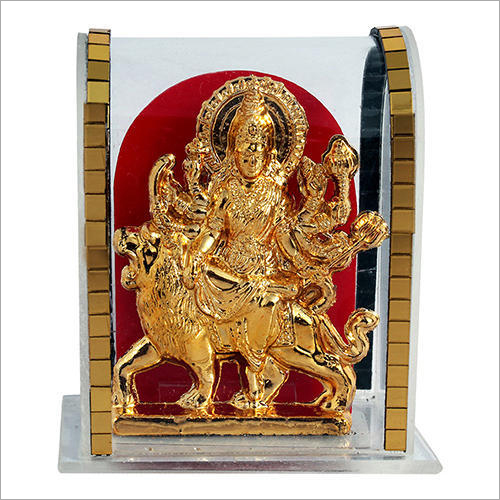 Metal Gold Plated Lord Maa Durga Cabinet Idol Corporate Gift Item