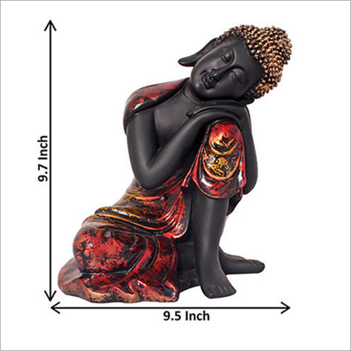 Antique Golden Look Resting Lord Budhha Statue