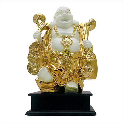 Gold Plated Laughing Buddha Statue