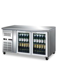 Under Counter Chiller - Stainless Steel, 1360*700*860 Mm, White, 282 Litres Capacity, 2 Automatic Defrost Doors, Ergonomic Design, Low Noise