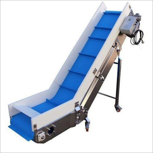 Inclined Belt Conveyor - Color: Blue