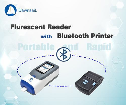 White Portable Quantitative Fluorescent Reader With Bluetooth Printer