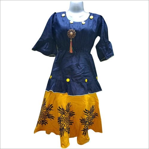 Girls Top With Cotton Skirt