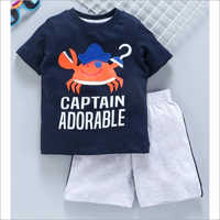 Kids Round Neck T Shirt With Shorts Set