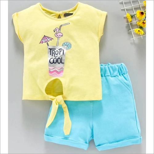 Kids Cotton Top With Shorts Set