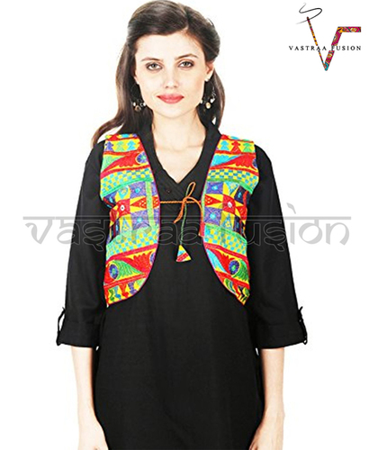 Multi Colour Embroidered Festival Wear Short Jacket / Shrug