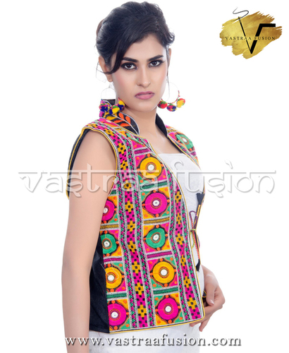 Multi Colour Embroidered Festival Wear Short Jacket / Shrug