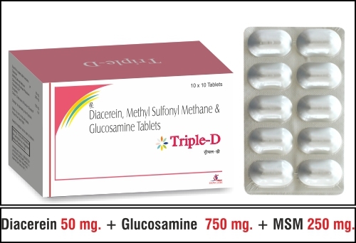 Diacerine 50 mg.  + MSM 250 mg + Glucosamine 750 mg
