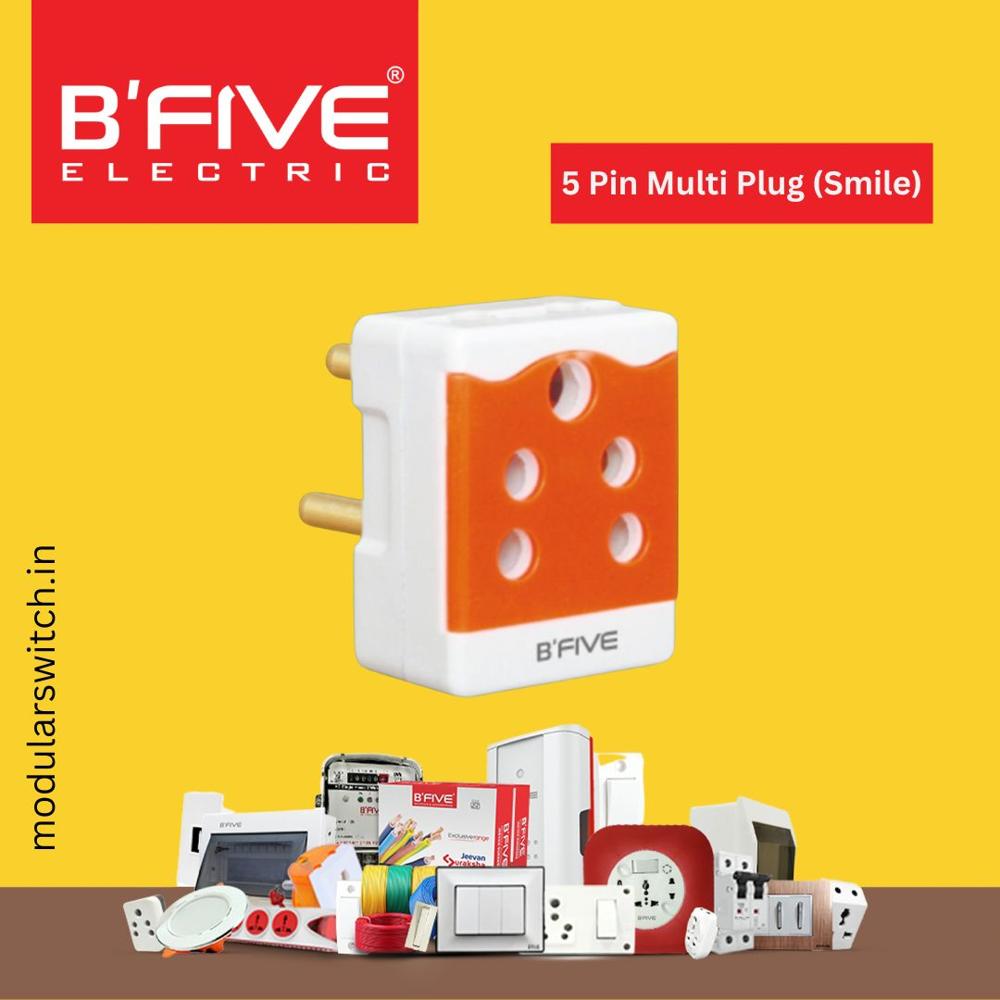 5 Pin Multi Plug (Smile) - Color: White