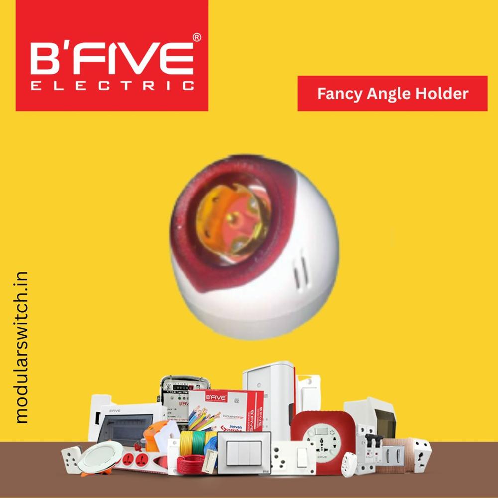 Fancy Angle Holder - Polycarbonate Body, 50x50x50 mm Dimensions, White Color | Lamp Holder for Electrical Fitting, 20 Pieces in a Box