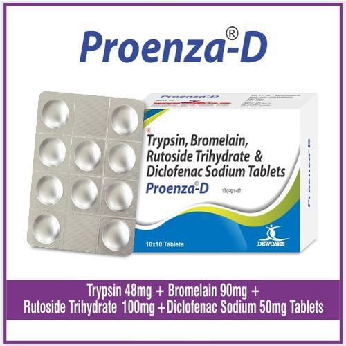 Trypsin 48 mg + Bromelain 90 mg + Rutoside 100 mg + Diclofenac 50mg