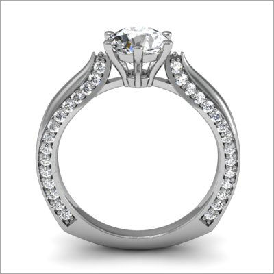 Silver Platinum Stud Ladies Ring