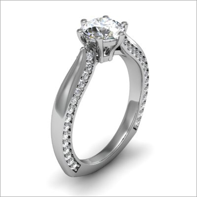 Platinum Stud Ladies Ring