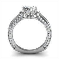 Platinum Stud Ladies Ring