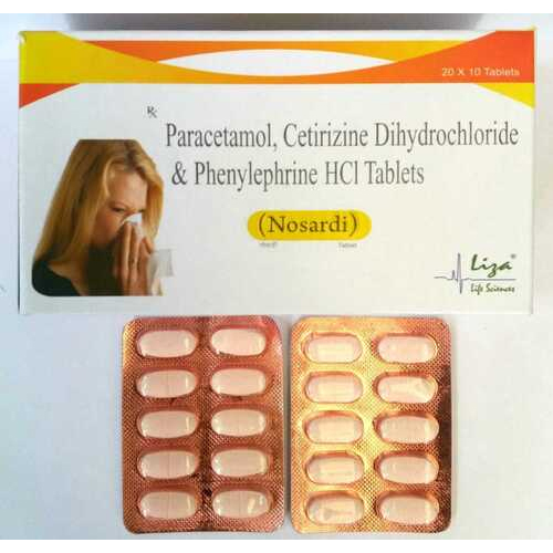Paracetamol Cetirizine Dihydrochloride And Phenylephrine HCI Tablets