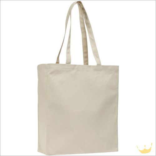 Cotton Grocery Bag - Customized Size and Design, White Color with Handles