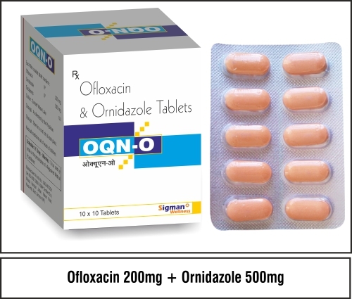 Ofloxacin  200 mg.  + Ornidazole  500 mg.