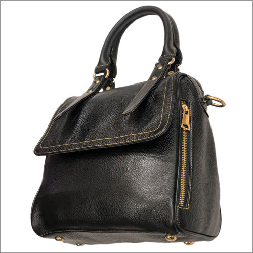 Ladies Black Leather Bag Manufacturer, Supplier and Exporter from India