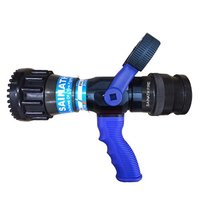 Fire Hose Nozzle - Lightweight Hard Coat Anodized Aluminium, 2 Inch Inlet, Flow Rate: 300 To 950 Lpm, 120 & 130 Degree Spray Angle, Rubber Bumper