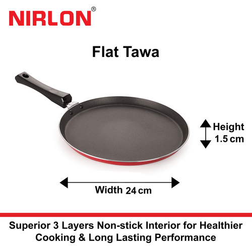 Nirlon Flat Chapati Tawa Interior Coating: 5 Layer Nonstick Spray Coated