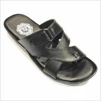 Genuine Men Leather Chappal - Genuine Leather, Multiple Sizes, Black | Slip-on, Rubber Outsole, Casual Style