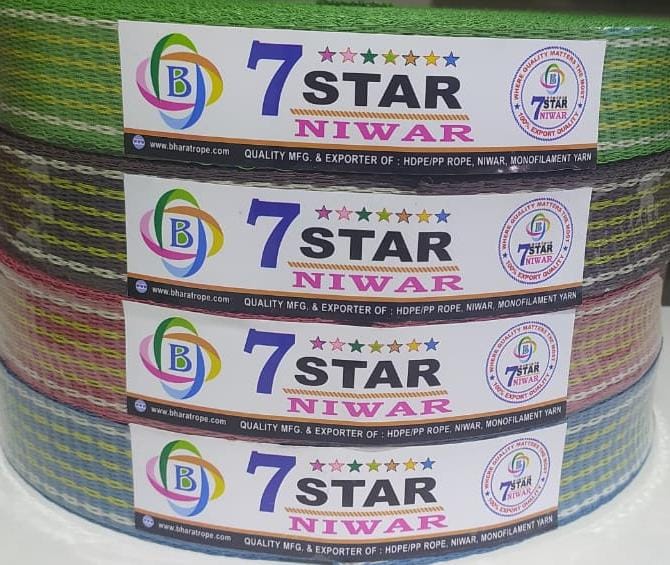 Light Weight Reprocess Plastic Niwar - Reprocessed Plastic, Varied Sizes, Multicolor (green, Red, Blue, Black, Yellow) | 2-ply, Smooth Texture, Flat Strip For Cots, Chairs, Bags, And Woven Products