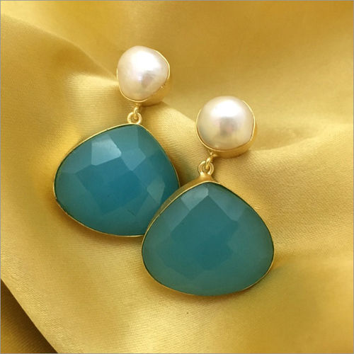 Elegant Baroque Pearl Agate Earring