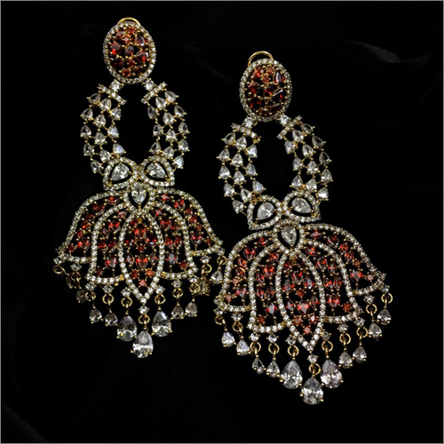 Modern Indian AD Chandelier Earrings