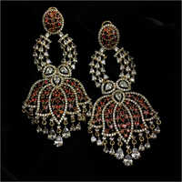Modern Indian AD Chandelier Earrings