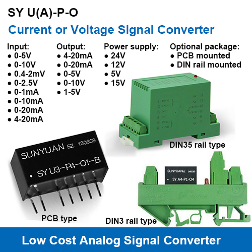 SY U(A)-P-O Current or Voltage Signal Converters