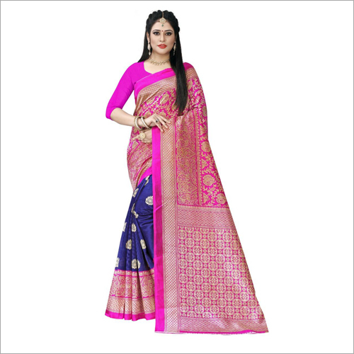 Printed Linen Juth Saree - Linen Juth Material, Ideal Draping Dimensions , Printed Design for All Seasons and Special Occasions