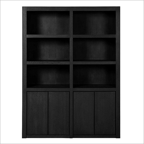 Wooden Black Bookcase With Drawer