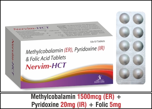 Methylcobalamin (SR)   1500mcg + Folic   5mg +  Pyridoxine (IR) 20mg.