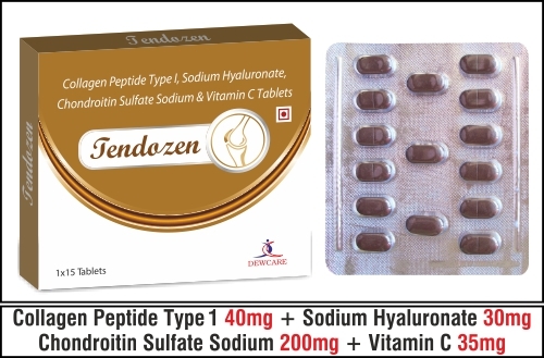 Collagen Peptide Type 1 40mg +  Sodium Hyaluronate 30mg + Chondroitin Sulfate  Sodium 200mg +  Vitamin C 35mg