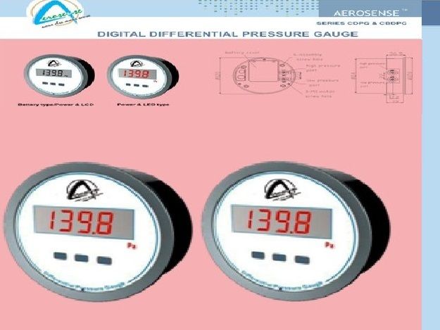 CBDPG-4L-LCD Aerosense Digital Differential Pressure Gauge Range 0-1000 PA