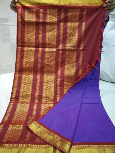 Buy SRI AMMAN SAREES Pure Kalyani Cotton Plain Korvai Border