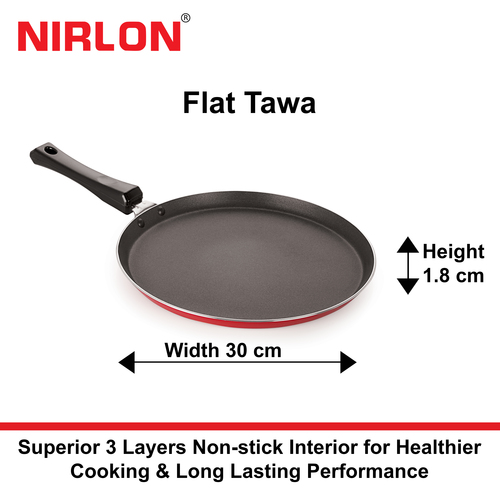 Nirlon Non Stick Aluminium Tawa Interior Coating: 5 Layer Nonstick Spray Coated