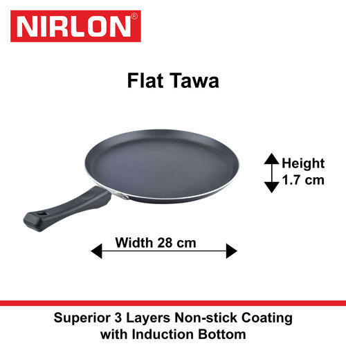 Metal 28Cm Nirlon Induction Non Stick Coated Black Tawa