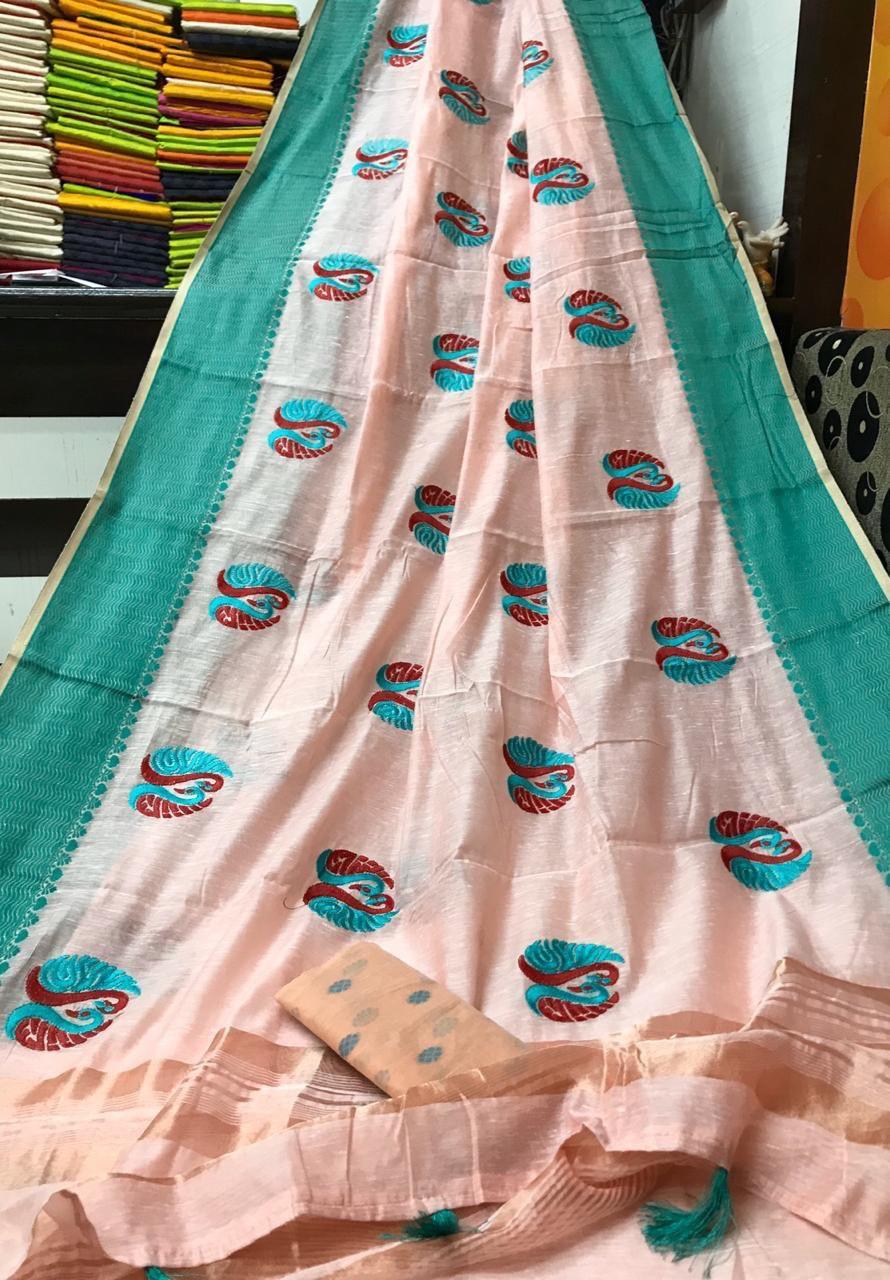 Fancy Embroidery Patta Border Saree