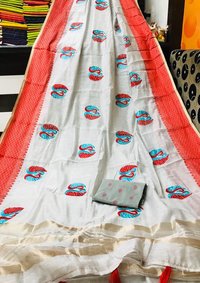 Fancy Embroidery Patta Border Saree