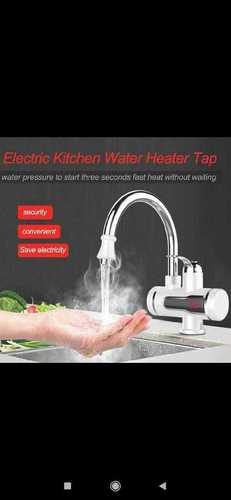 White Electric Kitchen Water Geyser Tap