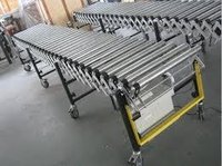 Expandable Conveyor - Stainless Steel, Silver Finish | Oil Resistant, Space-saving Design For Industrial Use
