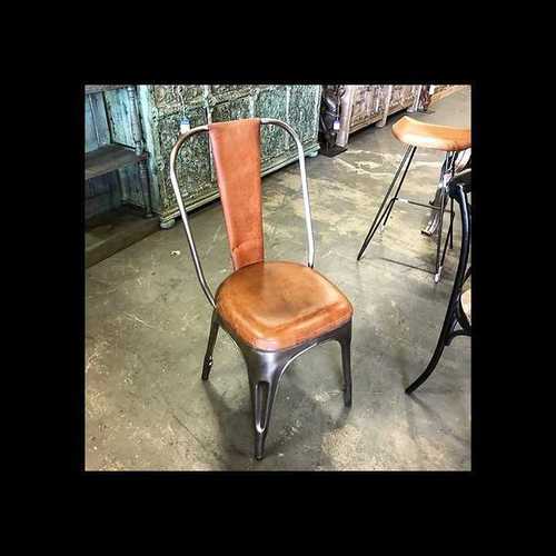 Industrial leather stool