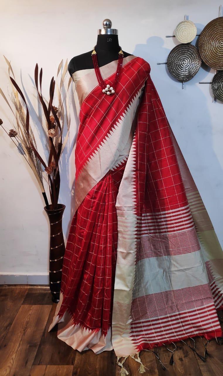 New Fancy Raw Muga Silk Saree