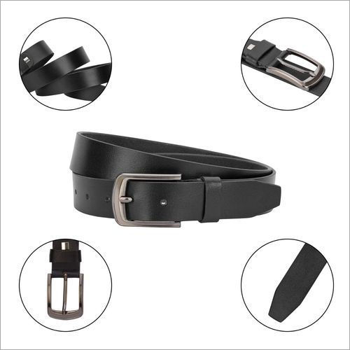 Mens Black Leather Belt Gender: Male