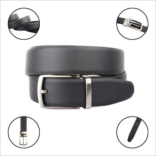 Black Fb Drill Rlr Leather Belt